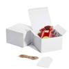 Popular Transfronterizo En Stock Fiesta Papel Kraft Embalaje de Regalo con Etiqueta de Cuerda de Cáñamo Tarjeta Blanca Caja Cuadrada Venta al por Mayor Caja de Regalo