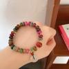 Super hada artístico retro estilo étnico cuentas de rueda pulsera de jade de colores pulsera de gato de la suerte carácter fu pulsera de amigas