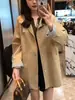 Gabardina Casual de Estilo Coreano con Temperamento para Mujer, Longitud Media, Nuevo 2026 Primavera Otoño, Holgada, Estilo Británico, Abrigo Pequeño