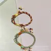 Lanyard de teléfono colorido tejido a mano, correa de muñeca de estilo étnico, cordón anti-pérdida con borla y cuenta, adorno colgante para funda de teléfono, venta al por mayor