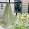Cortinas de Fondo para Boda Verde Aguacate Malla Suave Encriptada Tela Hanfu Verde Hierba Transparente Tela para Vestido de Novia Vestido de Noche