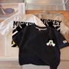 Algodón 2025 Verano Nuevo Niños y Niñas Bebé Dibujos Animados Mickey Manga Corta Estampado Infantil Estilo Occidental Infantil Top de Moda Infantil