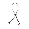 Sombrero para el sol con cordón a prueba de viento, cordón para máscara de poliéster gris-negro, cordón a prueba de viento desmontable y ajustable, no necesita un cordón separado, color negro