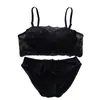 Conjunto de Sutiã Sem Fio Respirável com Renda e Suporte Lateral e Lindo Design nas Costas para Jovens Mulheres