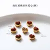 Alta Retención de Color Chapado en Cobre 24K Oro Real Accesorios de Ágata Roja Piezas para Joyería DIY Calabaza de Loto Productos Semi-Terminados Venta Directa de Fábrica