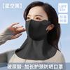 Shu Meijia - Máscara de velo de protección solar de verano, transpirable, para el contorno de ojos, con protección UV y ácido hialurónico integrado, protección extendida para el cuello.