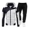 Nuevo Conjunto de Sudadera con Capucha y Cremallera de Doble Capa en Bloques de Color Personalizado para Hombre de Amazon 2025