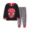 Comércio Exterior Roupas Infantis Meninos e Meninas Bebê Desenho Animado Preto Batman Roupas de Casa Conjunto de Pijamas Algodão