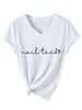 Técnico de uñas Tienda independiente de Amazon Wish camiseta sencilla y cómoda de mujer con cuello en V y manga corta, adecuada para usar en capas, para exportación y ventas transfronterizas