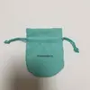 Tiffany&Co Tiffany Blue Bolso Calabaza Anillo Joyería Terciopelo Semicírculo Embalaje de Terciopelo Bolsa de Regalo