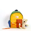 Nueva Muñeca Linda Divertida Mochila de Doble Hombro para Niños Diseño de Bloques de Color Costura Correas de Hombro Ajustables Mochila Escolar de Jardín de Infancia Bolsa Pequeña