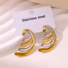Pendientes Transfronterizos de Nuevo Estilo con Tono Dorado de 18 Quilates, Acero Inoxidable 304 para Mujer, Elegantes y de Alta Gama, Pendientes que no se Desvanecen al por Mayor