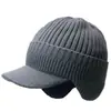 Pasamontañas para Hombre Gorro de Lana Tejido Gorro de Invierno Máscara Facial a Prueba de Viento Calentador de Cuello Suéter Cálido Gorro para el Frío