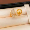 Collar de Perlas con Forma de Corazón de Zirconia Bañado en Oro Real de 18 Quilates, Cadena de Clavícula de Lujo Ligero de Nicho, Set de Joyería Exquisito y Elegante