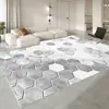 Tapete de Sofá para Janela de Canto Estilo Creme Antiderrapante de Luxo para Sala de Estar, Tapete Lavável para Quarto ao Lado da Cama, Mesa de Centro