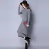 Transfronterizo 2026 Otoño e Invierno Europeo y Americano Nuevo Suéter de Punto Holgado de Cuello Redondo Largo para Mujer Bodycon Hasta la Rodilla