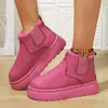 2026 Comercio Exterior Transfronterizo Otoño e Invierno Nuevas Botas de Nieve para Mujer con Suela Gruesa, Cálidas con Forro de Felpa, Punta Redonda, Sin Cordones, Botas de Algodón 43