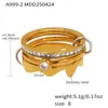 Anillo Geométrico Multicolor de Múltiples Capas Rueda de la Fortuna Ins para Mujer de Acero Inoxidable Moderno Superpuesto Todo Fósforo Anillo de Dedo con Circonita en stock