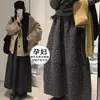 Novos estilos de outono e inverno para gestantes: Saia de tweed floral estilo coreano em linha A, confortável de usar, adequada tanto para gravidez quanto para o pós-parto, e pode ser usada como uma camada externa.