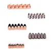 Halloween Venda Quente Homem Caveira Alta Qualidade Preto e Branco Francês Unhas Usáveis Pintadas Poá Homem Morcego Manicure Pontas de Unha Atacado