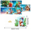Tarjetas de Felicitación Navideñas Populares Transfronterizas Multiserie Hechas a Mano con Diamantes Juego de 9 Piezas con Sobres Pegatina de Diamante Dibujos Animados Juego de 6 Piezas