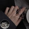 Versión Coreana Anillo Fresco Retorcido de Plata 925 para Mujer Moda Ins Anillo para Dedo Índice Transfronterizo Europeo y Americano Anillo Abierto Cruz Oscura Personalizado