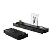 Móveis de gabinete de TV para casa, mesa de centro e gabinete de TV de madeira preta minimalista moderno italiano para apartamento pequeno, conjunto de gabinete de chão