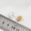 Chapado en Oro de 14K Zircón Diamantado Flor Estéreo Espaciadores de Cuatro Agujeros Pulseras de Cristal Hechas a Mano DIY Accesorios de Joyería con Cuentas