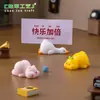 Lindo Cerdo y Trasero de Pato Clip Sosteniendo Muñeca con Pancarta Casa de Muñecas Decoración DIY Accesorios Coche Escritorio Pequeños Adornos