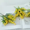 Flores de Felpa Simuladas de Acacia de Venta Caliente Transfronteriza, Flores Artificiales, Adornos de Decoración para el Hogar y Bodas, Flores Simuladas de Alta Gama al por Mayor