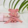 Chaveiro de urso de lã de imitação de desenho animado, boneca fofa, pingente de bolsa, tendência de personalidade, pequeno presente de casal, chaveiro