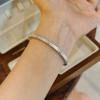 Pulsera de Plata S925 Estilo Buccellati para Mujer, Chapado en Oro, Acabado Cepillado Hecho a Mano, Incrustada con Diamantes, Dos Tonos Oro Rosa al por Mayor