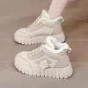 Zapatos de algodón para mujer, nueva colección otoño/invierno 2026, forrados de felpa, de caña alta, zapatillas deportivas casuales, suela gruesa, cálidos, botas de nieve, 12261-1