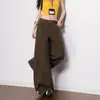 Jeans Casuales Marrón Mocha para Mujer, Nuevo Estilo Primavera 2026, Cubre Cadera, Holgados, Caídos, Pantalones de Pierna Ancha Largos hasta el Suelo