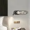 Lámpara de pared estilo minimalista italiano para mesita de noche de dormitorio, luz de protección ocular con forma de nube, lámpara de pared de tira larga para pasillo de entrada