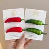 Pinza para el pelo divertida con forma de pimiento rojo para mujer, pinza para flequillo lateral, pinza lateral, pinza de un carácter, pinza para el pelo viral de internet, pinza de pico de pato, accesorio para el cabello