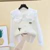 Colete cardigã de tricô curto para mulheres, estiloso para primavera e outono, adequado para usar em camadas, peça externa sem mangas de caimento solto