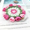 Productos Listos para Usar al por Mayor Creativo Tejido a Mano Lana Pura Flor de Muguete Posavasos Flor de Cerezo Regalo Día de la Mujer Exportación