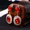Novos Brincos de Noiva, Joias de Moda Europeia e Americana Atacado, Estilo Celebridade Cobre Incrustado com Diamante Brincos Estilo Palco e Rua E073