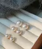 Pendientes de Perla Inspirados en la Fiebre Estilo Coreano para Mujer, Pendientes de Perla de Vidrio con un Toque de Lujo, Lujo Ligero, Perfectamente Redondos, Pendientes Vintage