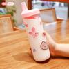 Vaso de leche para niños de alto valor de color, lindo y simple vaso con pajita, creativo, de borosilicato alto, de gran capacidad, al por mayor