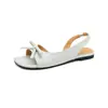 Weiwei Girl 717 Impresionantes Sandalias sin Espalda para Mujer con Lazo, Zapatos Planos de Punta Cuadrada Abiertos para Ropa de Verano