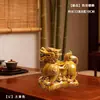 Par de Ornamentos de Cerámica Tang Sancai Pixiu Atractores de Riqueza, Artesanía Decorativa Ruyi Pixiu para Sala de Estar del Hogar, Ornamentos de Entrada