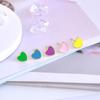 Pendientes de Plata de Ley s925 Transfronterizos con Aguja, Goteo Multicolor, Forma de Corazón, Estilo Ins para Mujer, Simples, Pequeños y Exquisitos, Pendientes Versátiles