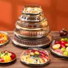 Caja de Embalaje Desechable Redonda Dorada Caja Compartimentada para Fruta Cortada Caja para Alimentos Grado Alimenticio Plato para Sashimi Postre Caja de Picnic