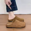 Diseño nicho Birken 2026 slip-on persona perezosa francesa puntera de pie medio arrastre ropa exterior de mujer tacón falso fondo plano estilo nuevo