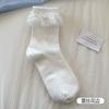 Calcetines de Encaje Calcetines de Algodón para Mujer Absorbentes de Sudor Transpirables Elásticos de Media Caña Estilo Lolita Respetuosos con la Piel Cómodos Calcetines Apilados