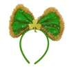 Diadema para Festival Verde Irlandés Transfronterizo Gafas Decorativas Divertidas y Lindas de Trébol Tocado de Trébol de Cuatro Hojas Tridimensional Festivo