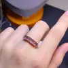 Anillo de Espinela Birmana Natural, Piedra Principal de 3*5 mm, Ropa de Trabajo Diaria con Electrochapado en Plata de Ley 925 e Incrustación de Oro de 18 Quilates