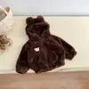 Ropa de bebé estilo coreano Abrigo de oso de invierno Abrigo con capucha para niños Ropa de otoño e invierno para bebé Suéter de lana moderno